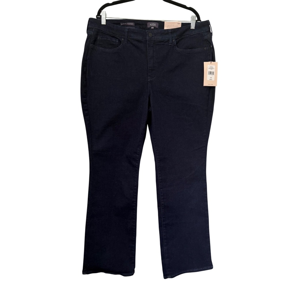 NYDJ Barbara Bootcut Jeans Rinse Dark Wash Lift Tuck Womens 18W Stretch Slimming